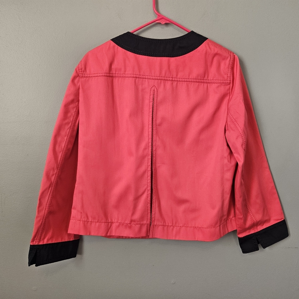 Akris Punto Boxy Cotton Gabardine Jacket Pink Size 14 New - Picture 5 of 8